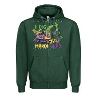 Sports Green i dig mardi gras Zipper Hoodie - MaliasSmallBusiness