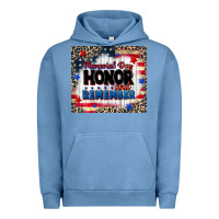 Pigment Pebble Blue memorial day honor and remember Urban Hoodie - CowGirlArtShop