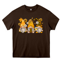 Chocolate Brown bumble bee gnomes Heavy Core Tee - Zillion Design Studio