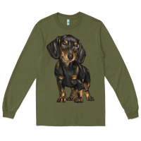 Army Green dachshund Long Sleeve Tee - BarkalooDesign