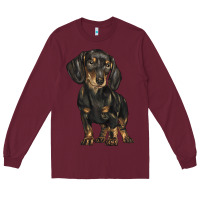 Burgundy dachshund Long Sleeve Tee - BarkalooDesign