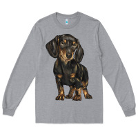 Heather Grey dachshund Long Sleeve Tee - BarkalooDesign