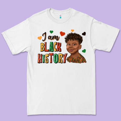 Premium Tee i am black history afro black boy child juneteenth