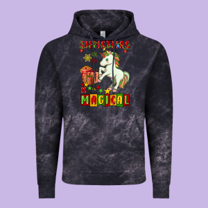 Christmas Magical Unicorn Vintage Hoodie Designed By Fadigitalartstudio