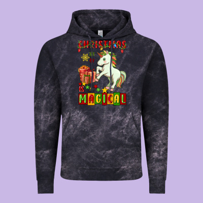 Christmas Magical Unicorn Vintage Hoodie Designed By Fadigitalartstudio