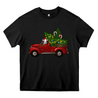 Black Christmas Farm Truck With Baby Sheep Heavy Core Tee - RanaPortraitStore