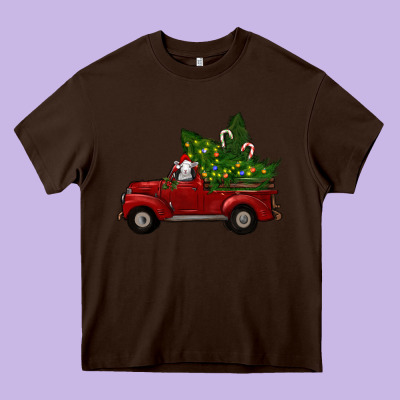 Heavy Core Tee Christmas Farm Truck With Baby Sheep