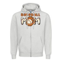 Dove Grey baseball mom Zipper Hoodie - MaliasSmallBusiness
