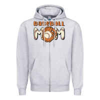Heather Grey baseball mom Zipper Hoodie - MaliasSmallBusiness