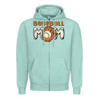 Seafoam baseball mom Zipper Hoodie - MaliasSmallBusiness