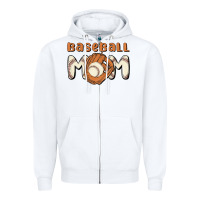 White baseball mom Zipper Hoodie - MaliasSmallBusiness