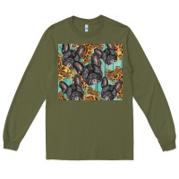Army Green french bulldog Long Sleeve Tee - BarkalooDesign