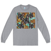 Heather Grey french bulldog Long Sleeve Tee - BarkalooDesign