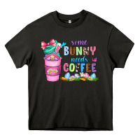 Asphalt some bunny needs coffee with gnomes Heavy Core Tee - Zillion Design Studio