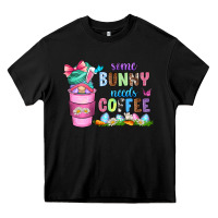 Black some bunny needs coffee with gnomes Heavy Core Tee - Zillion Design Studio