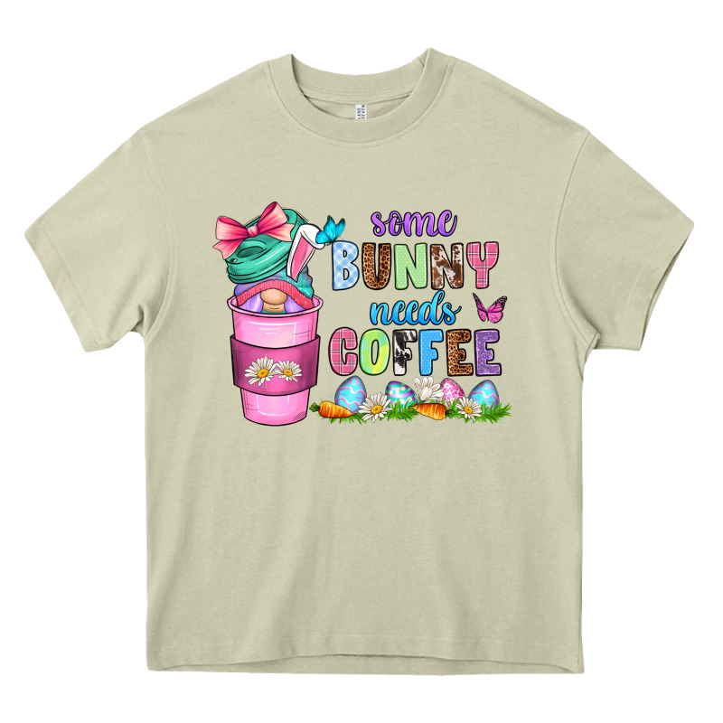 Some Bunny Needs Coffee With Gnomes Heavy Core Tee by Zillion Design Studio | Teevron