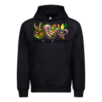 Black peace love mardi gras Urban Hoodie - CowGirlArtShop