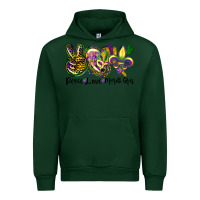 Forest Green peace love mardi gras Urban Hoodie - CowGirlArtShop