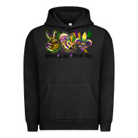 Pigment Black peace love mardi gras Urban Hoodie - CowGirlArtShop