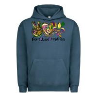 Pigment Midnight Navy peace love mardi gras Urban Hoodie - CowGirlArtShop