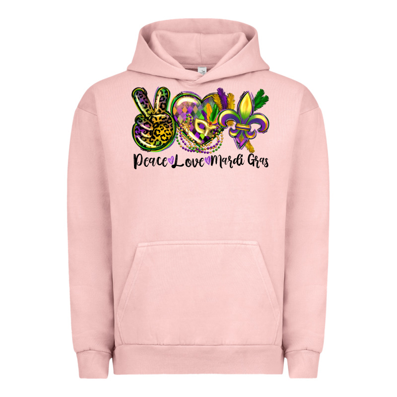 Peace Love Mardi Gras Urban Hoodie by CowGirlArtShop | Teevron