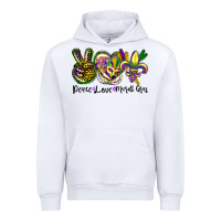 White peace love mardi gras Urban Hoodie - CowGirlArtShop