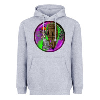 Heather Grey halloween round earrings 1 Heavyweight Hoodie - BundleAndBundleShop