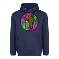 Navy halloween round earrings 1 Heavyweight Hoodie - BundleAndBundleShop