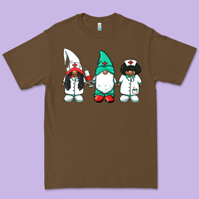 African American Nurse Gnomies Medical Gnomies Premium Tee Designed By Barkaloodesign