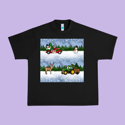 Christmas Snow Truck Seamless Pattern Urban Heavy Tee Designed By Bundleandbundleshop