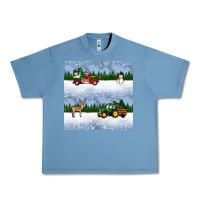 Pebble Blue christmas snow truck seamless pattern Urban Heavy Tee - BundleAndBundleShop