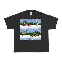 Pigment Black christmas snow truck seamless pattern Urban Heavy Tee - BundleAndBundleShop