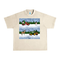 Sandshell christmas snow truck seamless pattern Urban Heavy Tee - BundleAndBundleShop