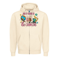 Sandshell 100 days of coffe and chaos Zipper Hoodie - MaliasSmallBusiness