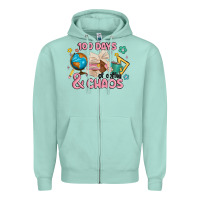 Seafoam 100 days of coffe and chaos Zipper Hoodie - MaliasSmallBusiness
