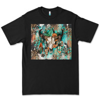 Black cowhide bull skull Premium Tee - Zillion Design Studio