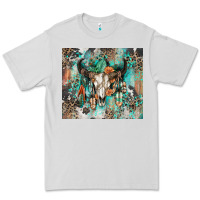 Dove Grey cowhide bull skull Premium Tee - Zillion Design Studio