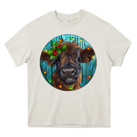 Cream Calf Christmas Heavy Core Tee - RanaPortraitStore