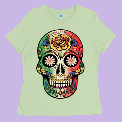 Mexican Skull Ladies Tee Designed By Jahusdesignshop