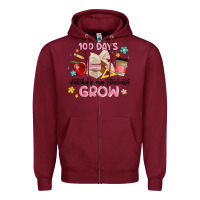 Burgundy 100 days of watching my students grow Zipper Hoodie - MaliasSmallBusiness