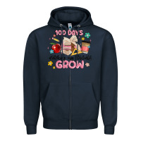 Navy 100 days of watching my students grow Zipper Hoodie - MaliasSmallBusiness