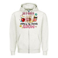 Oatmeal Heather 100 days of watching my students grow Zipper Hoodie - MaliasSmallBusiness