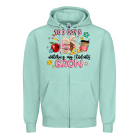 Seafoam 100 days of watching my students grow Zipper Hoodie - MaliasSmallBusiness