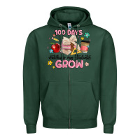 Sports Green 100 days of watching my students grow Zipper Hoodie - MaliasSmallBusiness