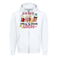 White 100 days of watching my students grow Zipper Hoodie - MaliasSmallBusiness