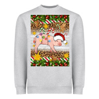 Heather Grey christmas pig Heavyweight Sweatshirt - Artiststas