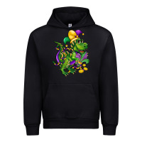 Black mardi gras trex Urban Hoodie - CowGirlArtShop