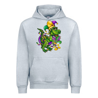 Heather Grey mardi gras trex Urban Hoodie - CowGirlArtShop