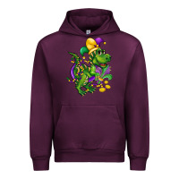 Mauve Wine mardi gras trex Urban Hoodie - CowGirlArtShop