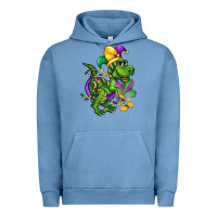 Pigment Pebble Blue mardi gras trex Urban Hoodie - CowGirlArtShop